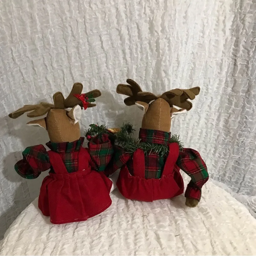 Christmas Reindeer Couple Shelf “Plush” Set